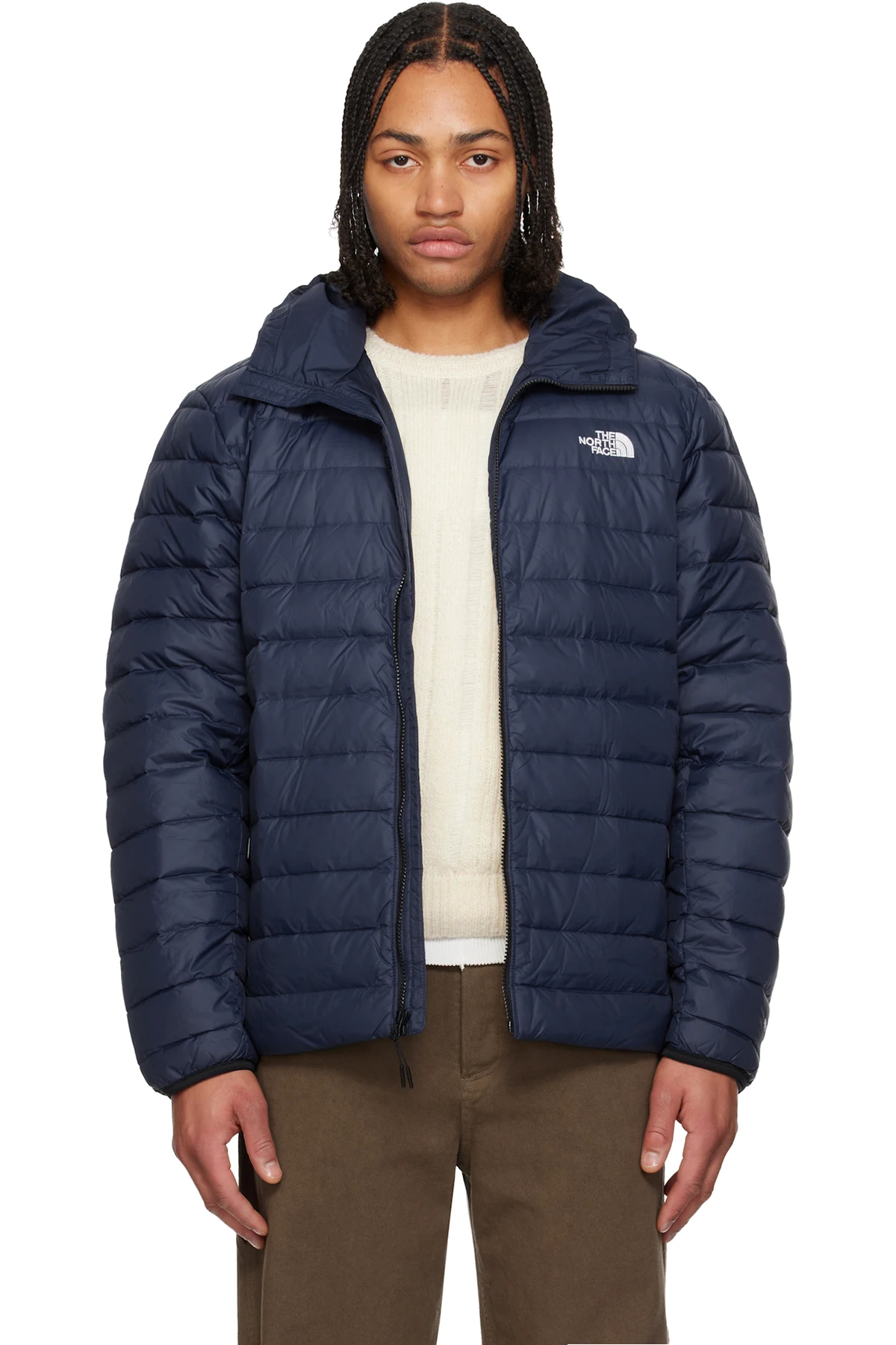 Navy Classic Hooded Down Jacket
