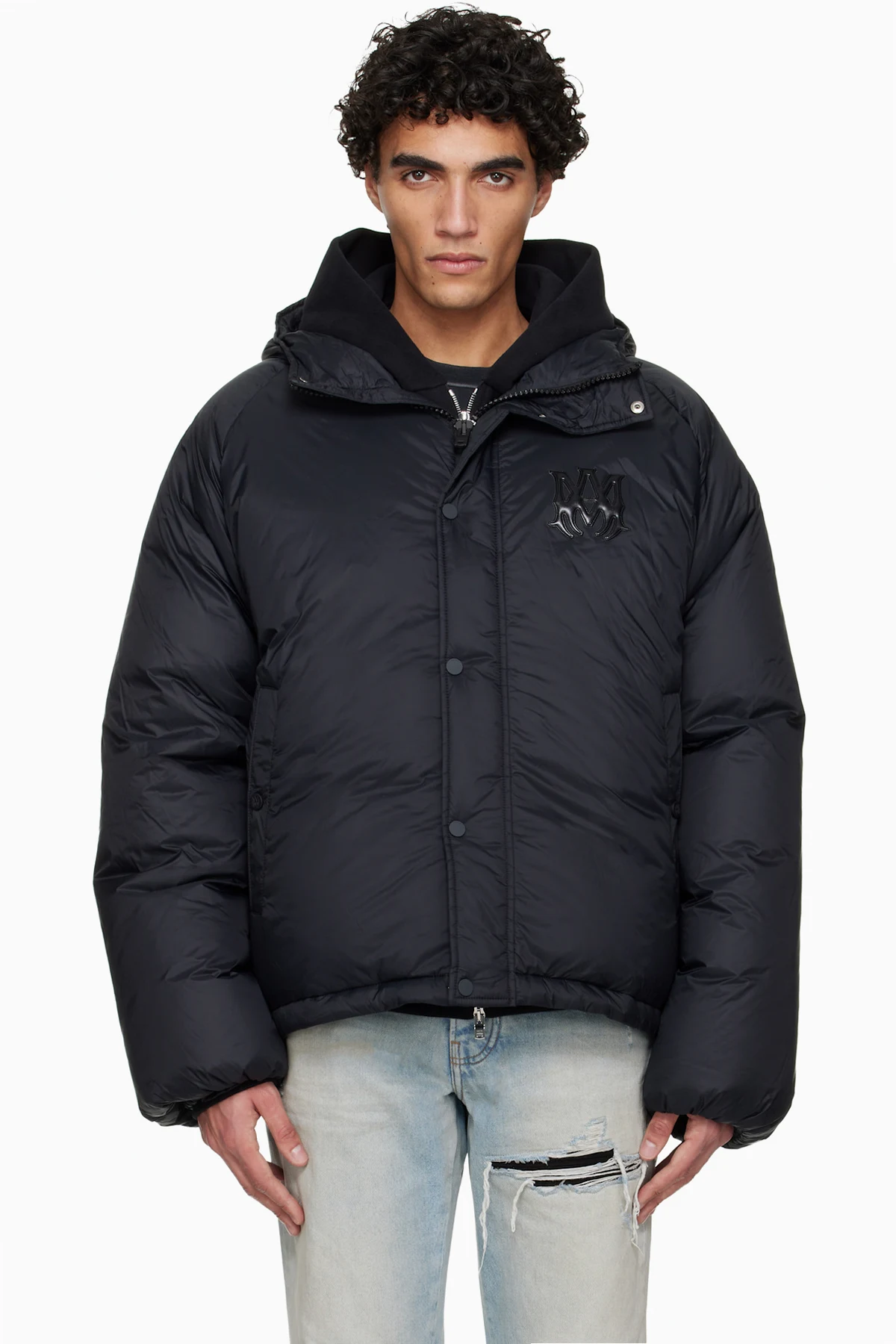 Black 'AMIRI' Hooded Down Jacket