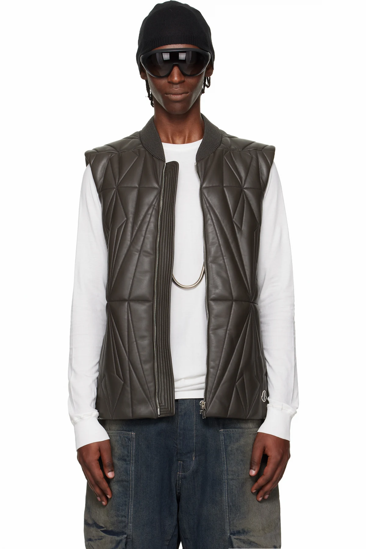 Moncler + Rick Owens Brown Geocamo Flight Vest