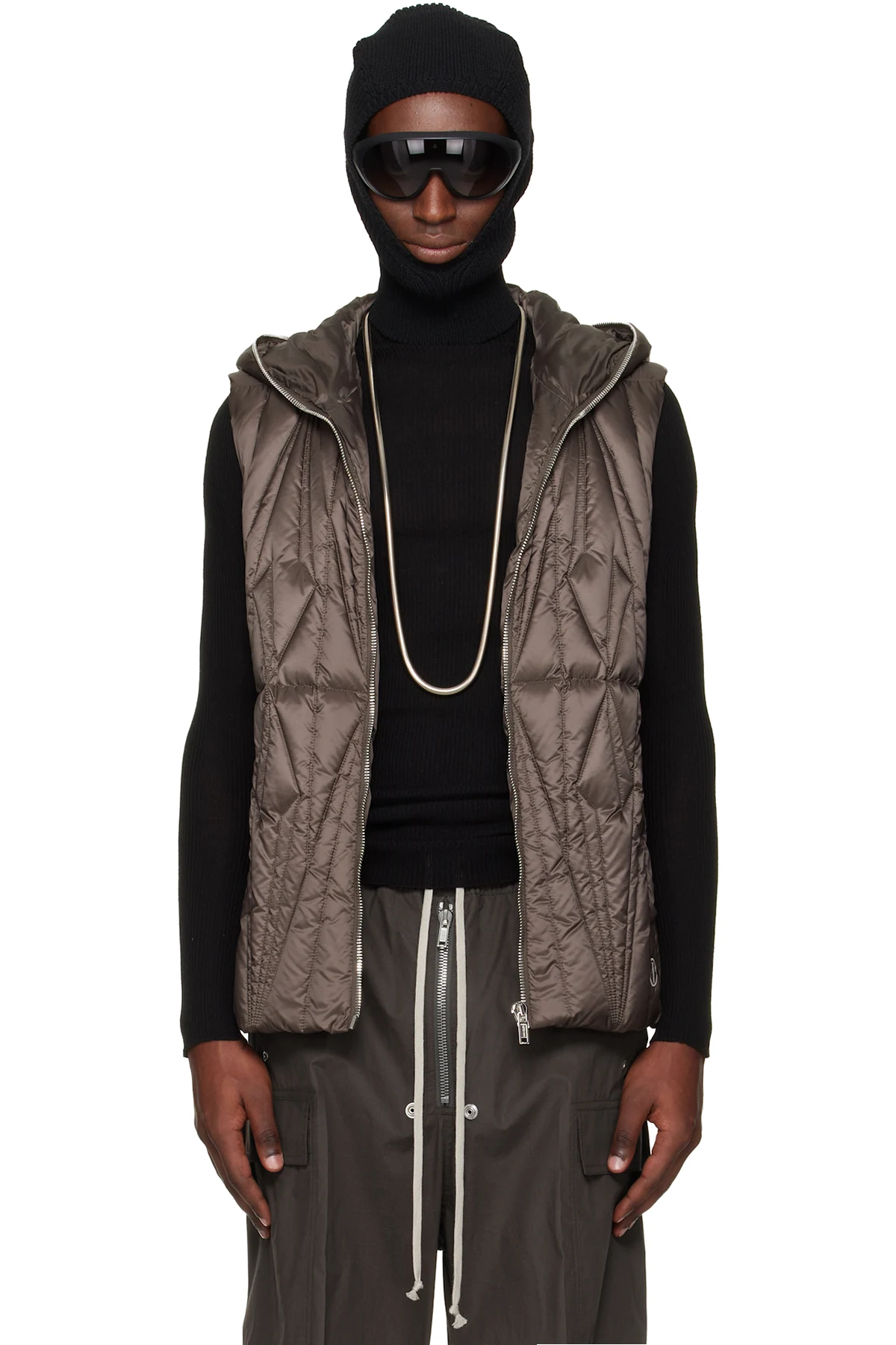 Moncler + Rick Owens Gray Geocamo Zip Vest