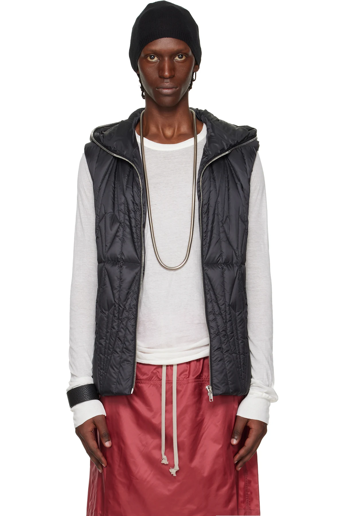Moncler + Rick Owens Black Geocamo Ziplock Down Vest