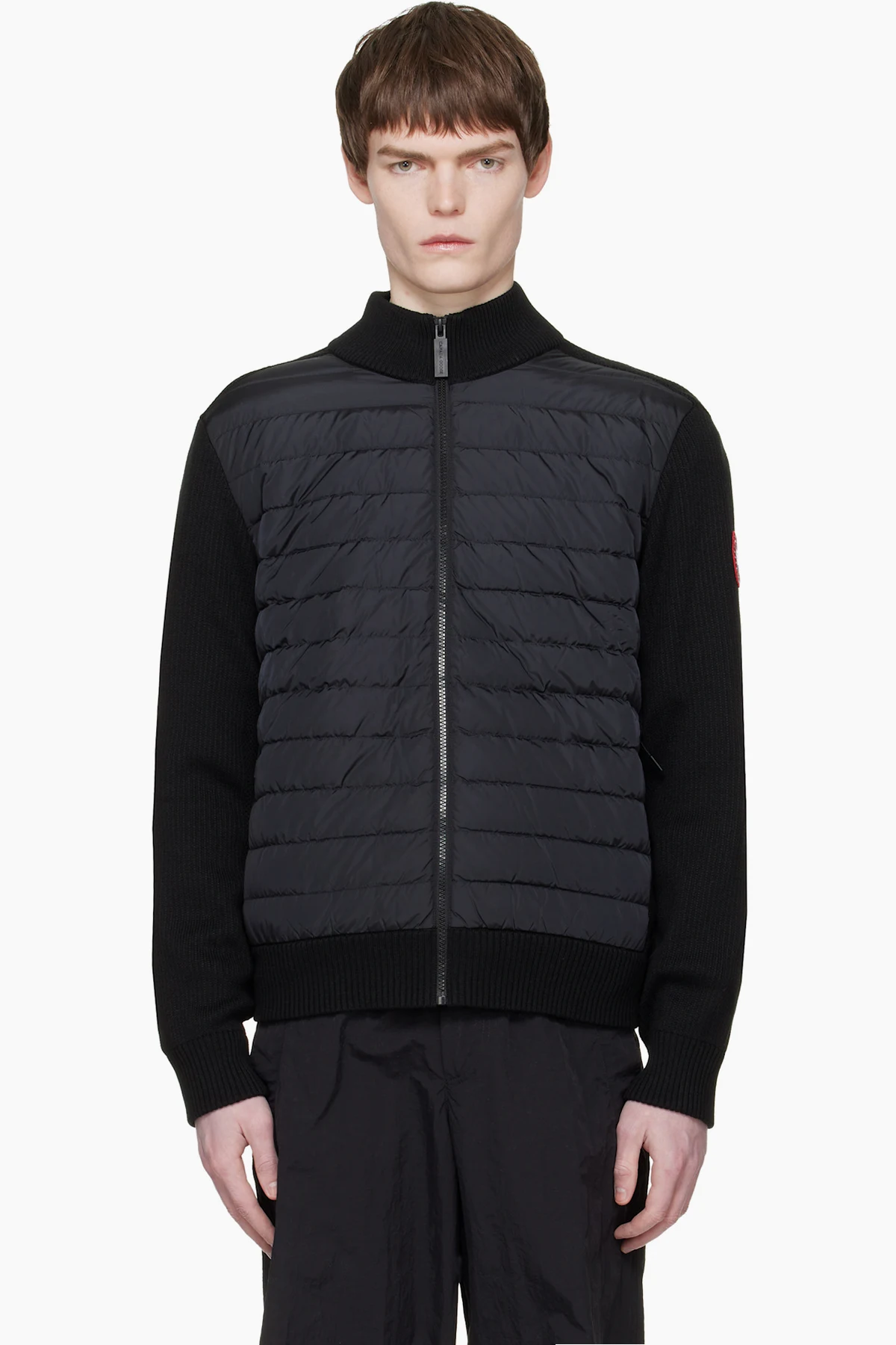 Black HyBridge Knit Down Jacket