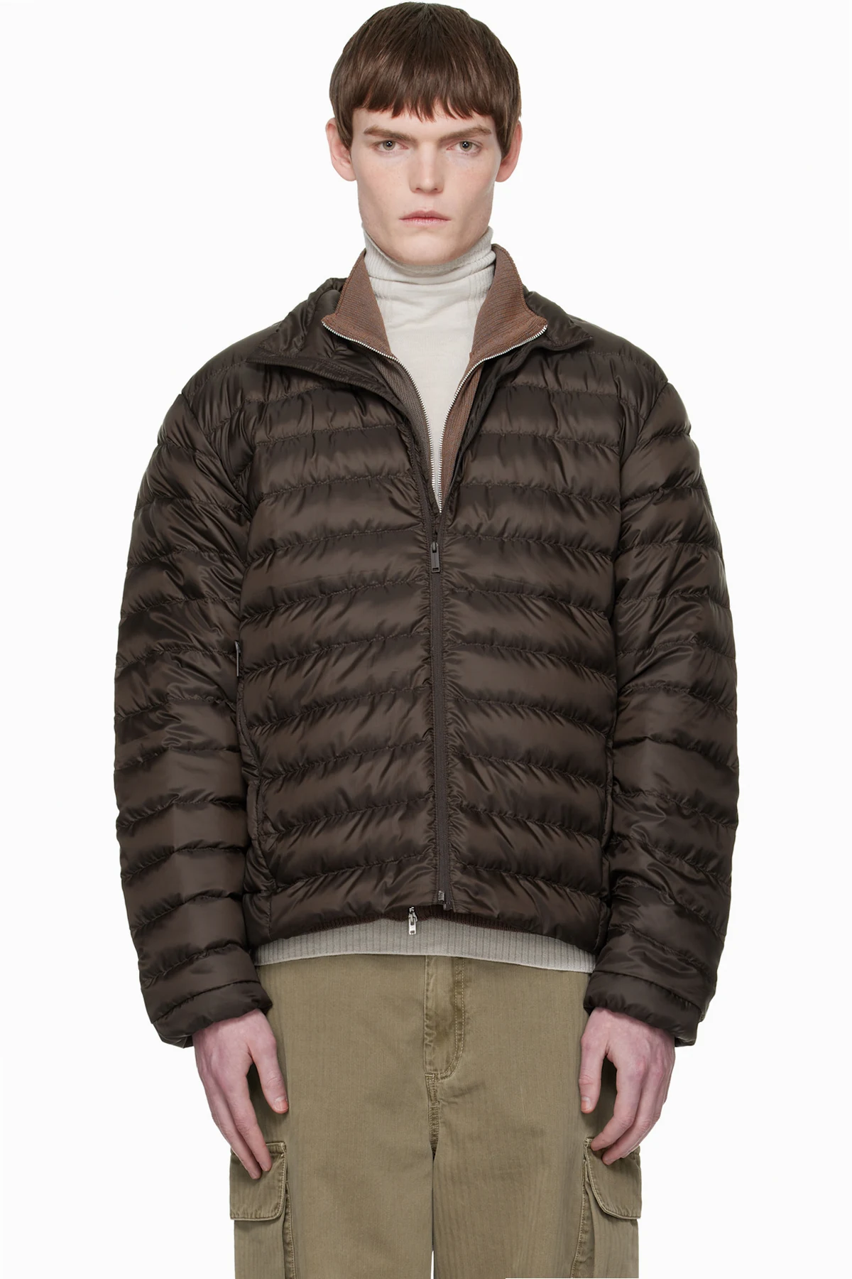 Brown 'Tonal Label' Stratus Down Jacket