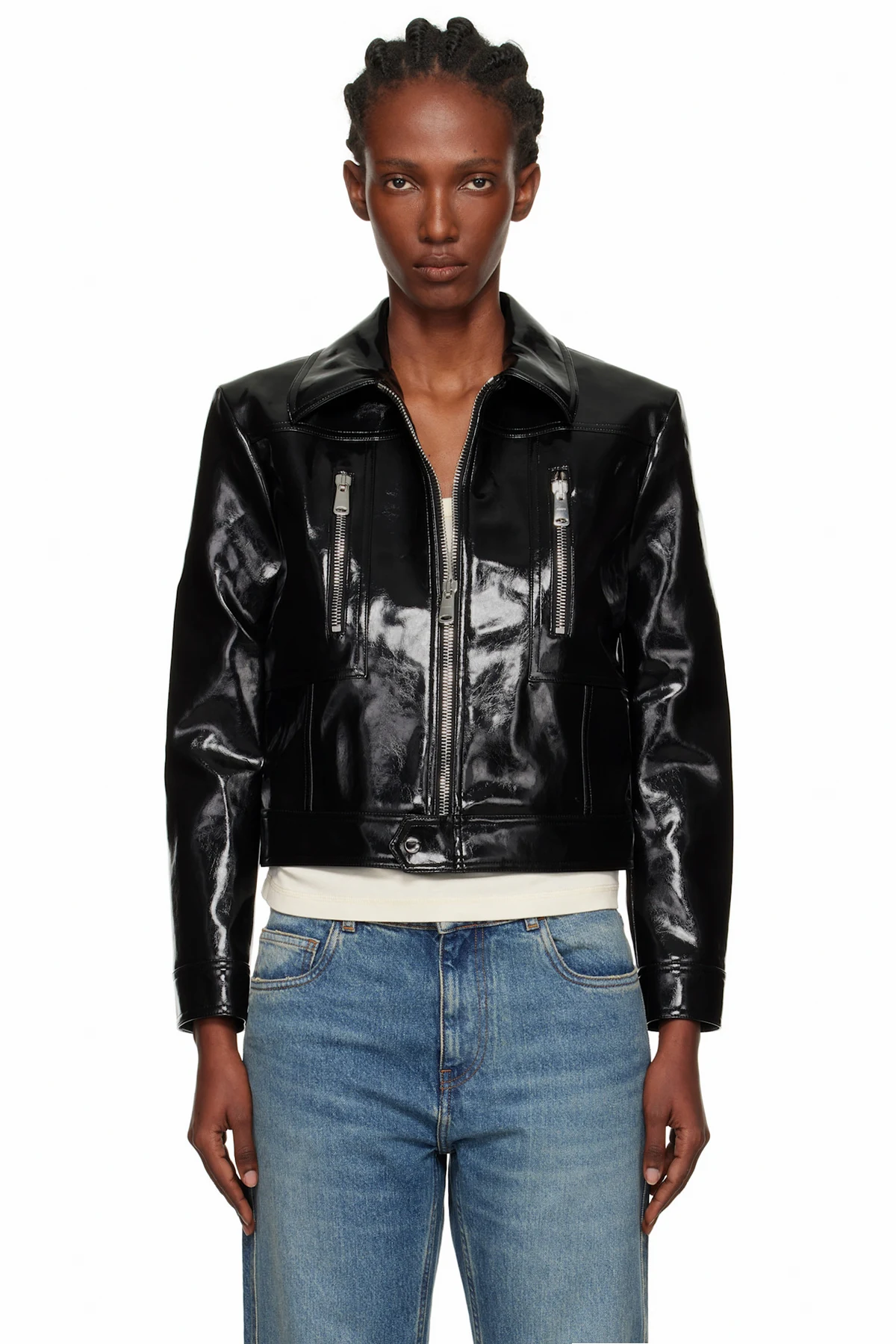 Black Cactus Faux-Leather Jacket