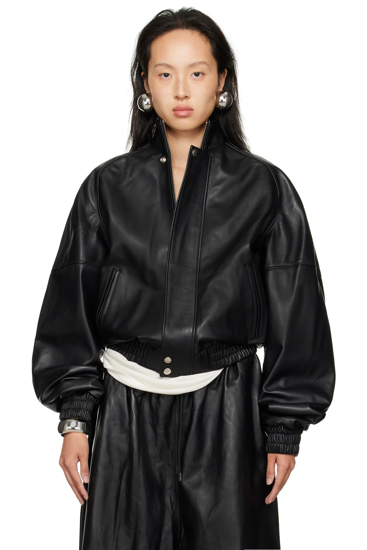 Black Blouson Leather Jacket