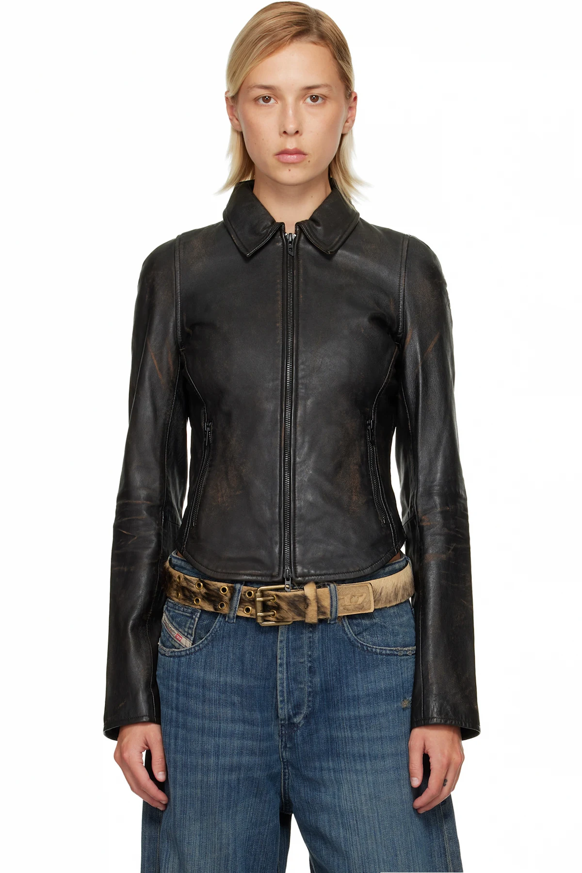 Black L-Egrad Leather Jacket