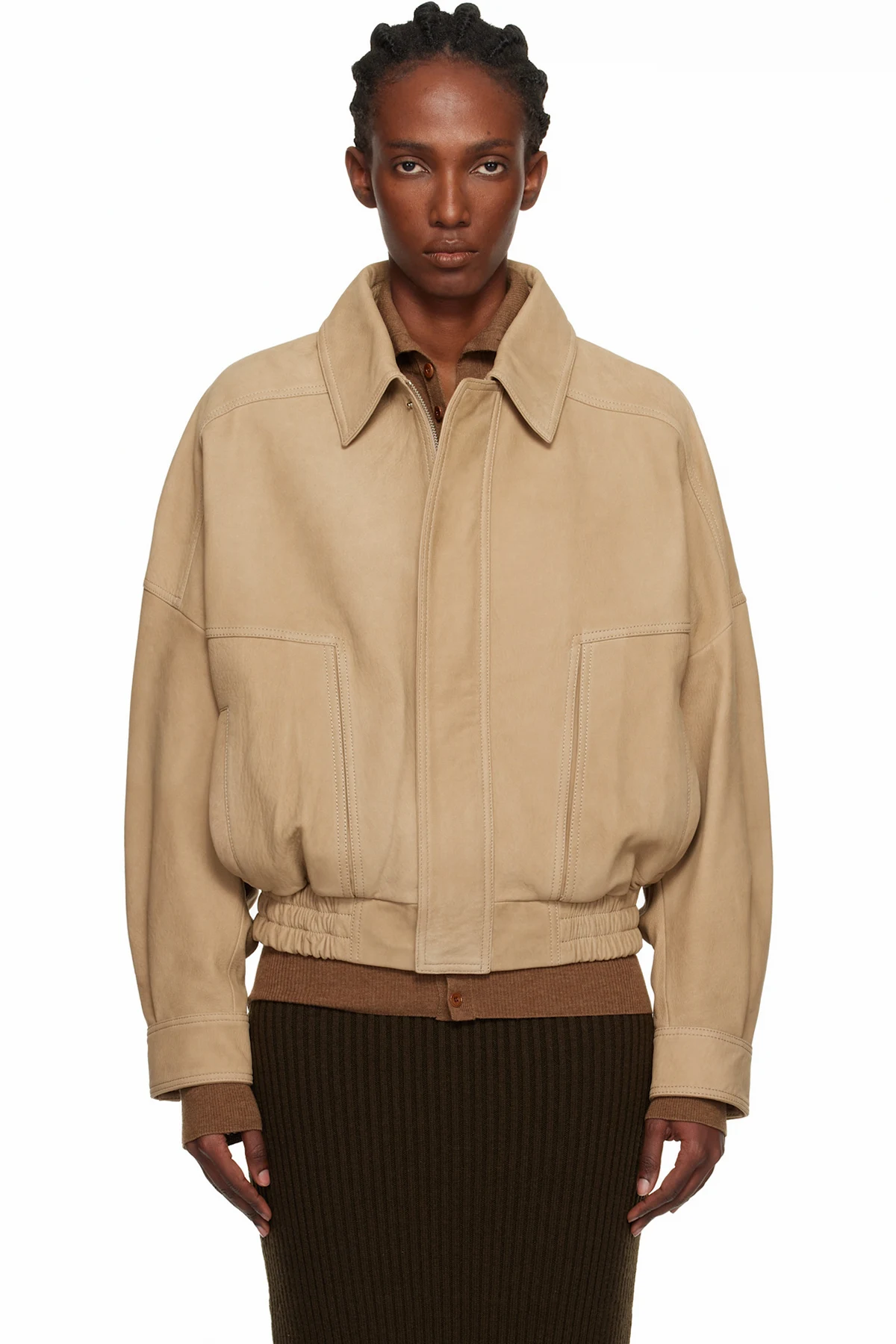 Beige Dalma Relaxed Nubuck Suede Jacket