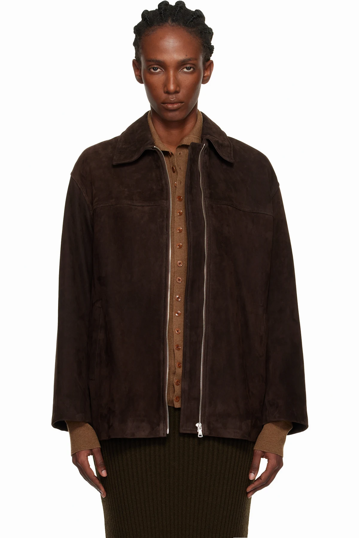 Brown Layne Sleek Suede Jacket