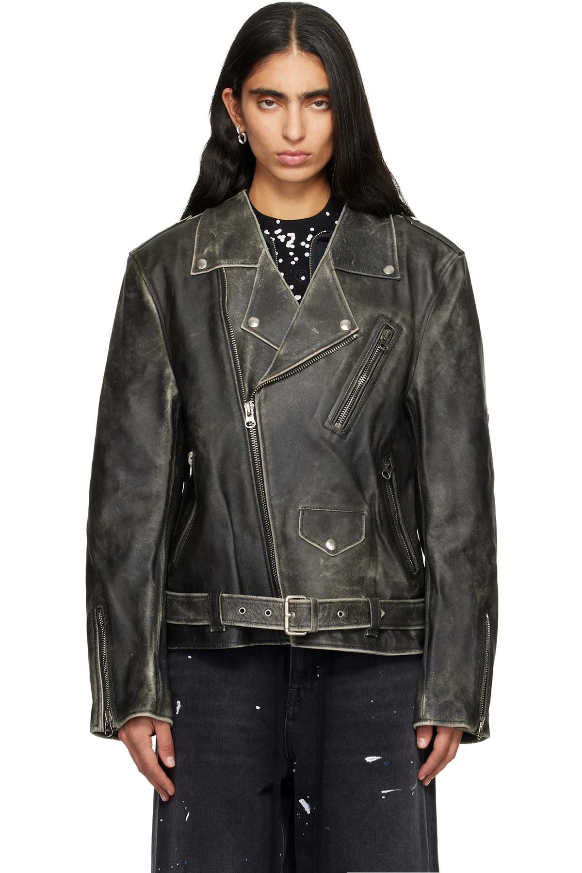 Brown Faded Leather Jacket