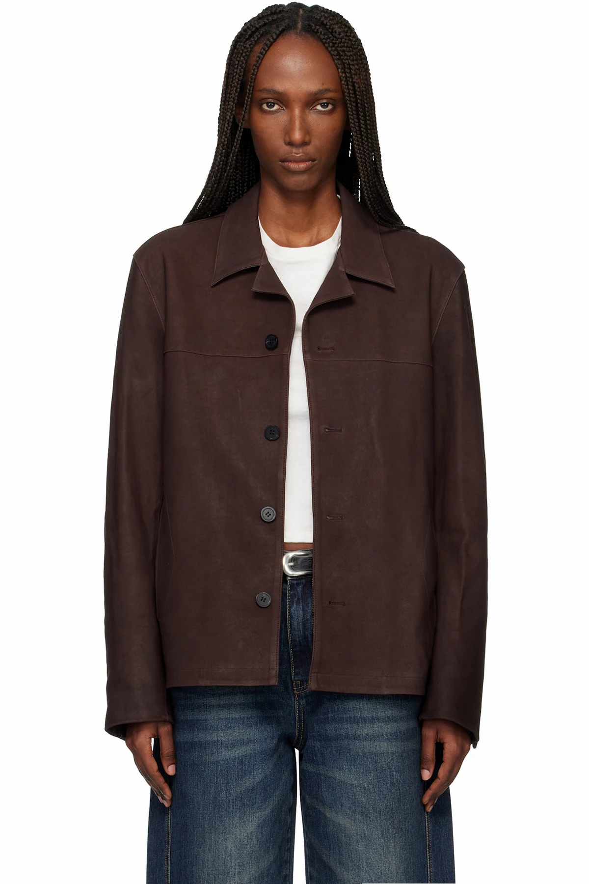 Burgundy Lamb Leather Nubuck Jacket