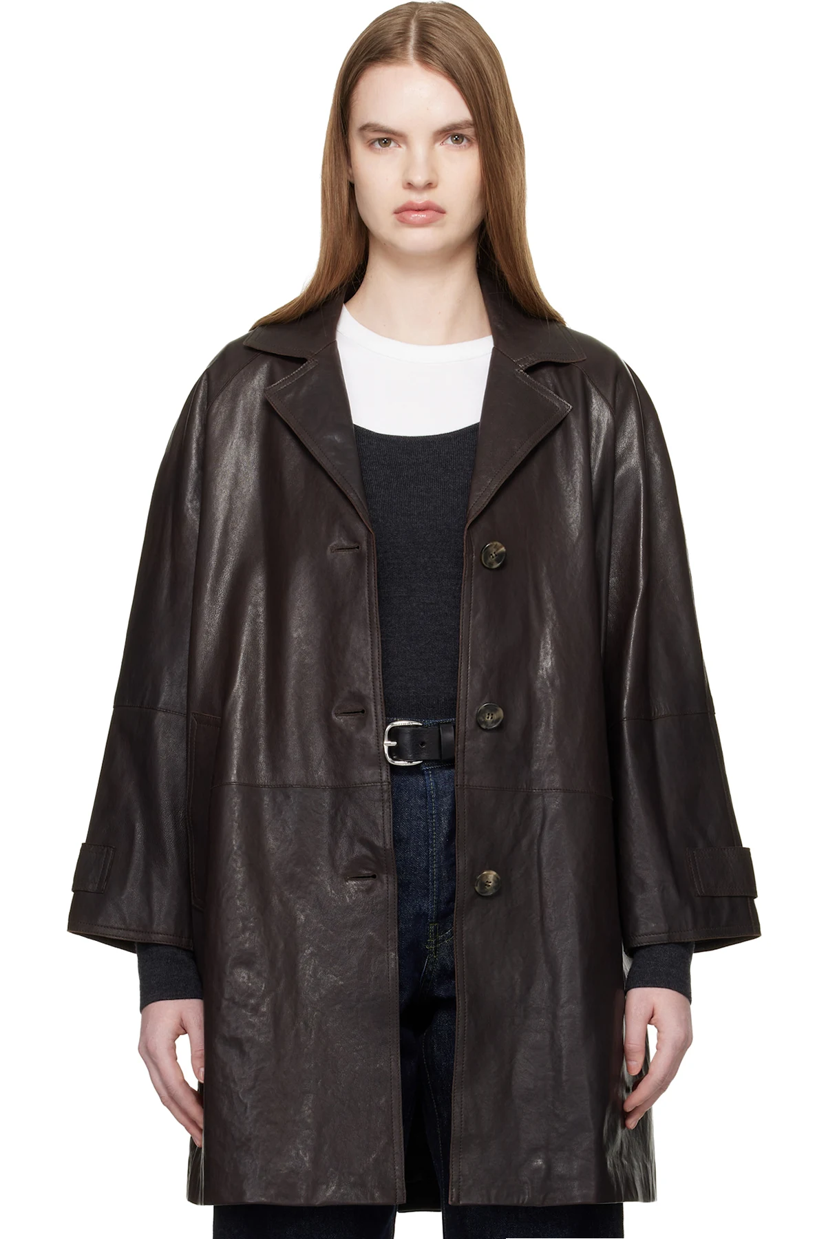 Brown Camino Leather Coat