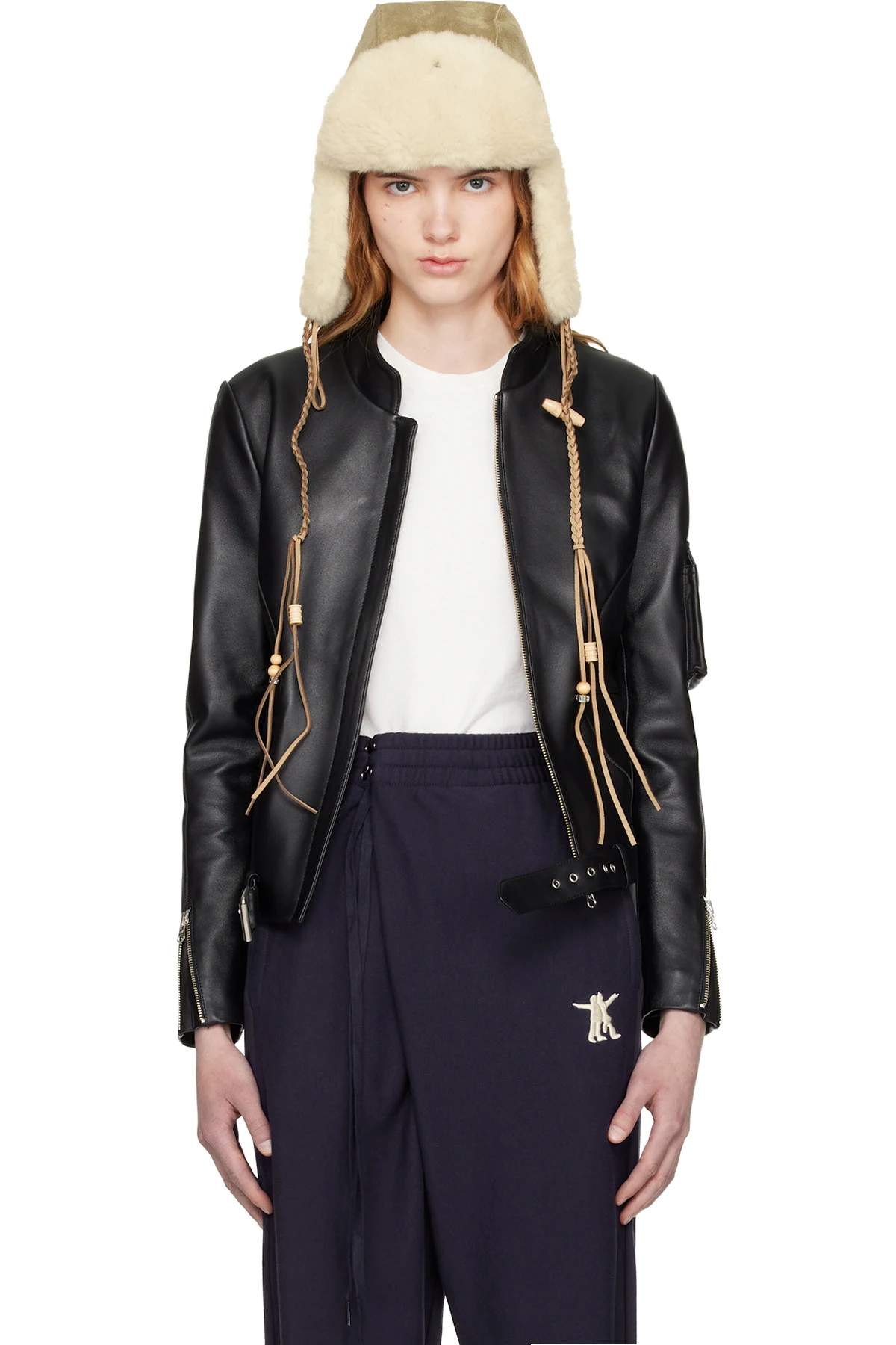 Black Leather Radius Motor Jacket