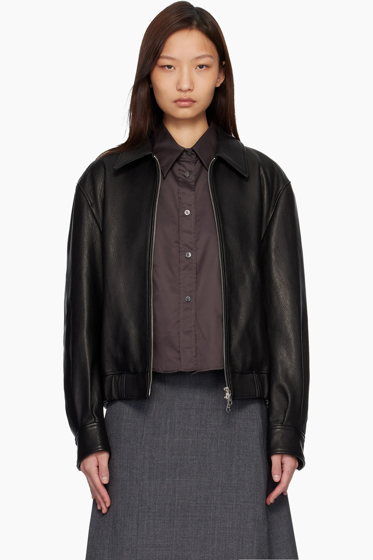 Black Goatskin Blouson Jacket