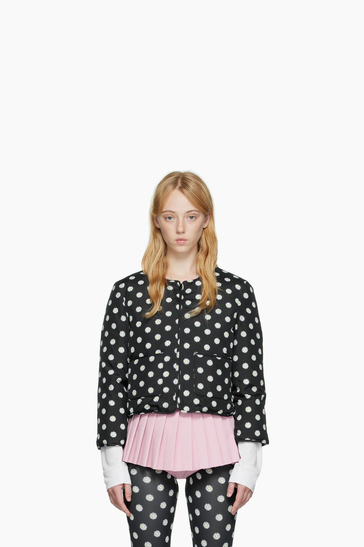 Black Daisy Dot Down Jacket