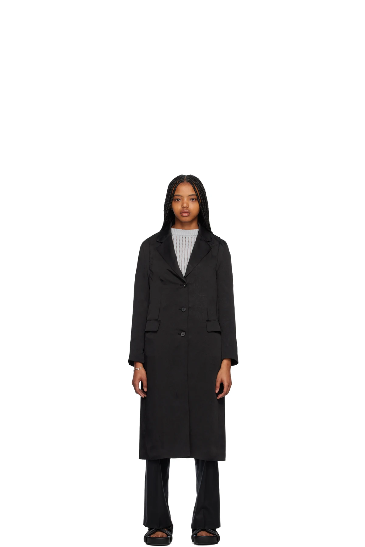 Black Crushed Coat