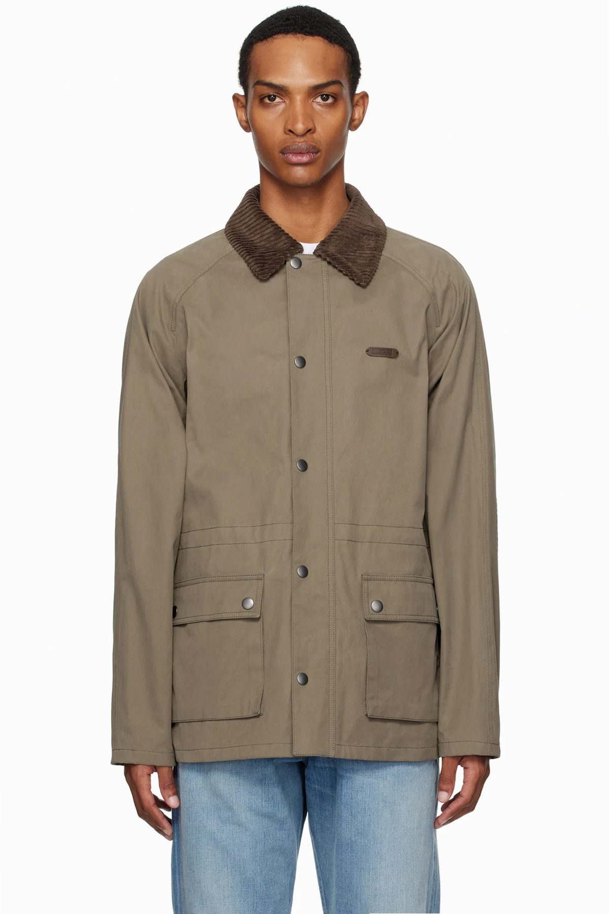 Khaki Cotton Diagonal Jacket