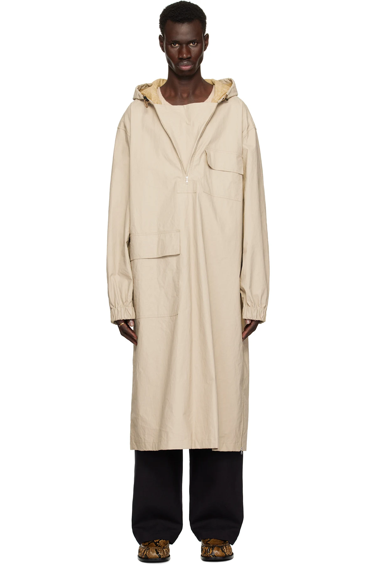 Beige Half-Zip Coat