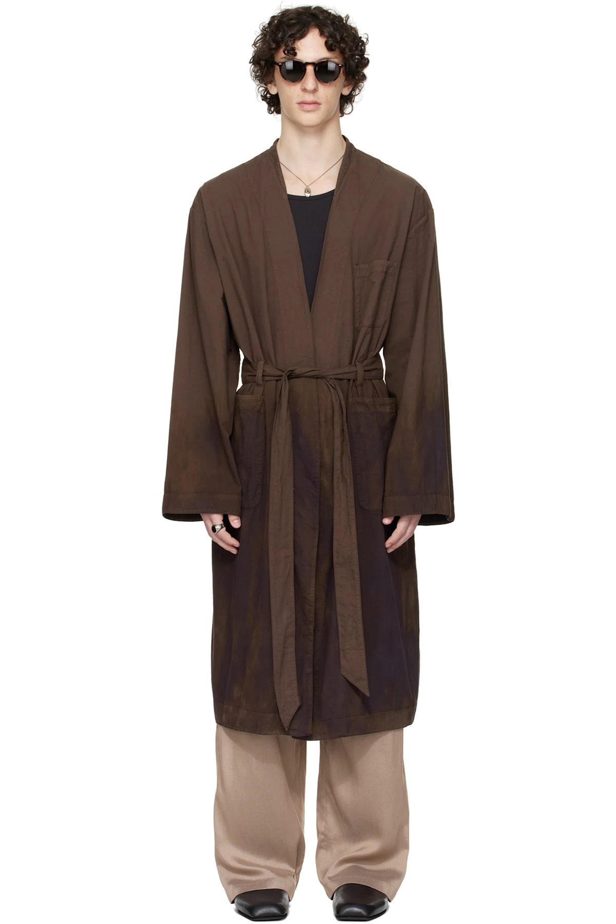 WORK SHOP Emporio Armani Brown Toga Coat