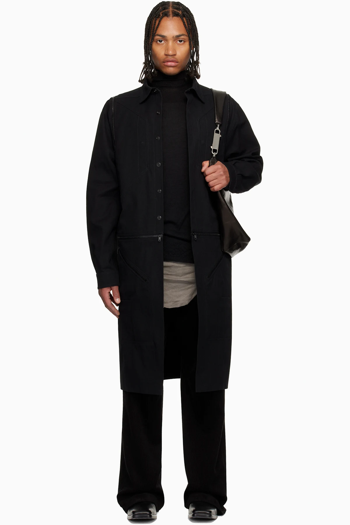 Black Concordians Bonotto Capsule Heizer Long Coat