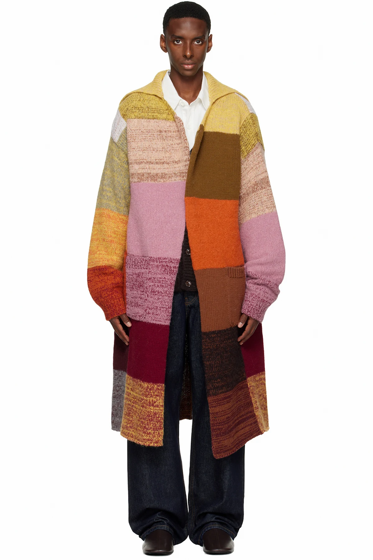 Multicolor Long Wool Coat