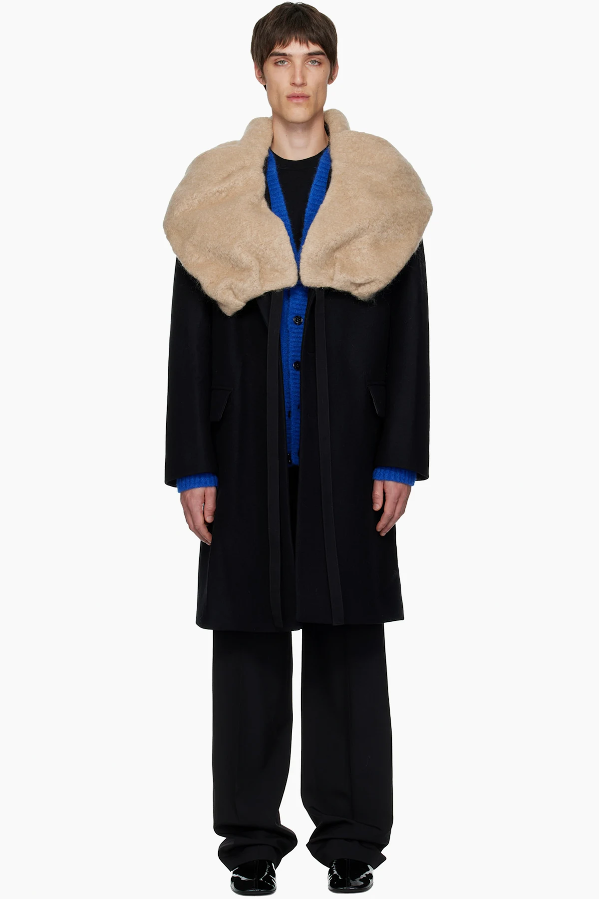 Black Wool Collar Coat