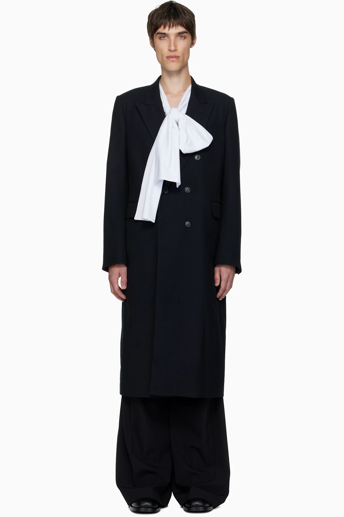 Black Wool Twill Coat