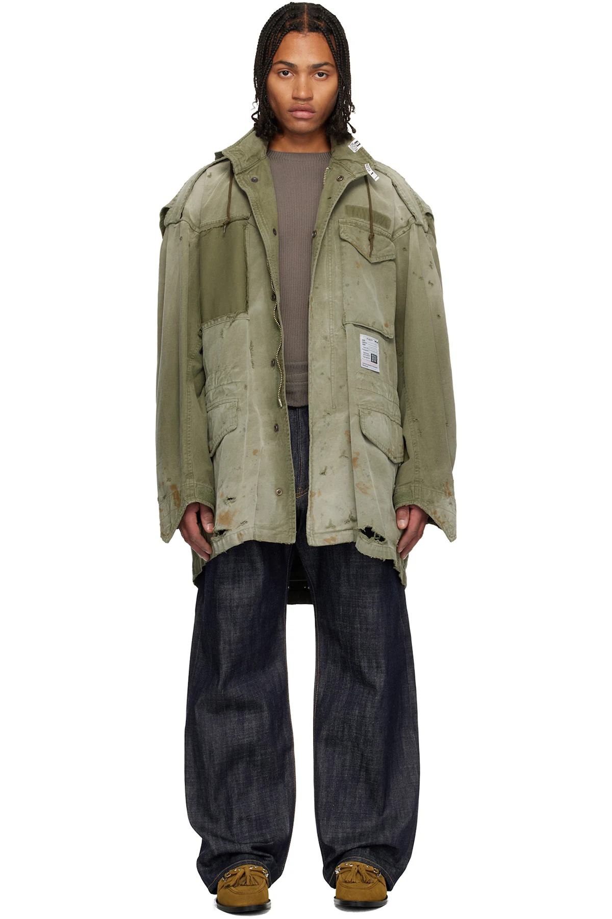 Khaki Distressed Field Coat