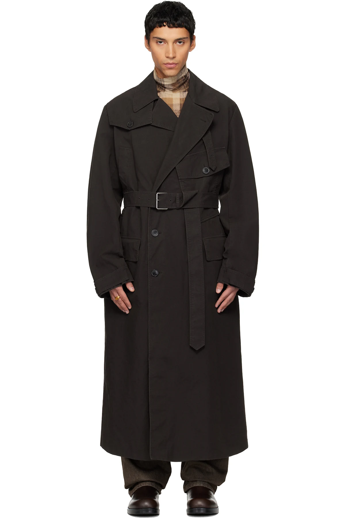 Brown Overdyed Trench Coat