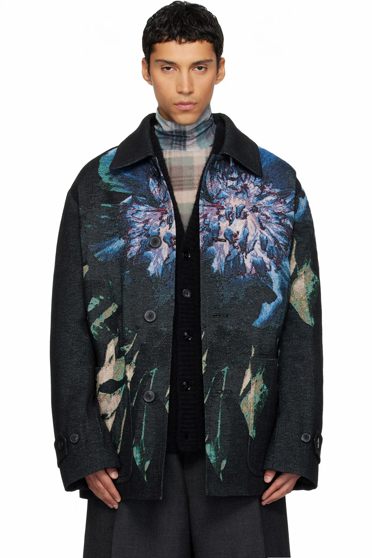 Black Jacquard Coat