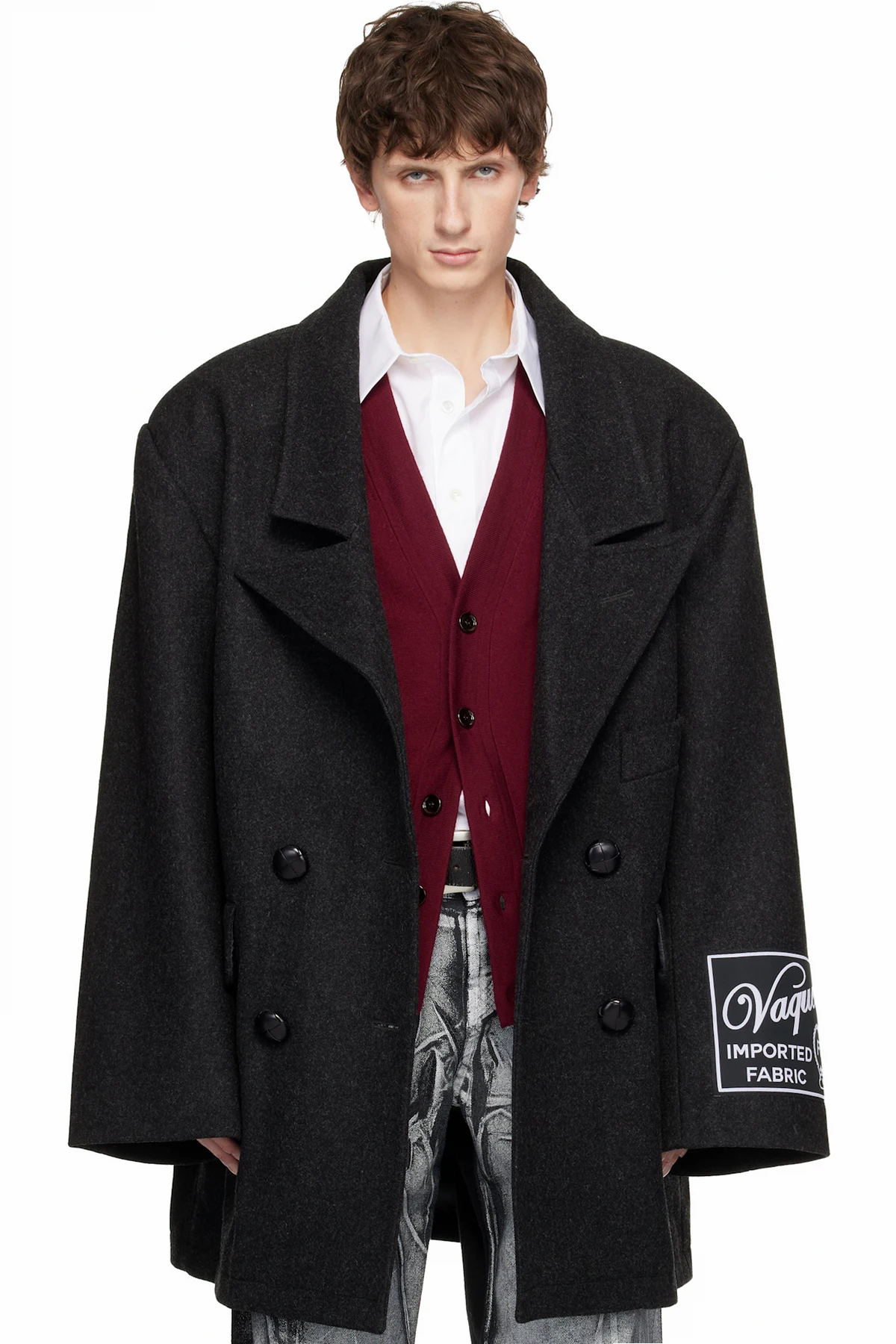 Gray Oversized Flight Coat