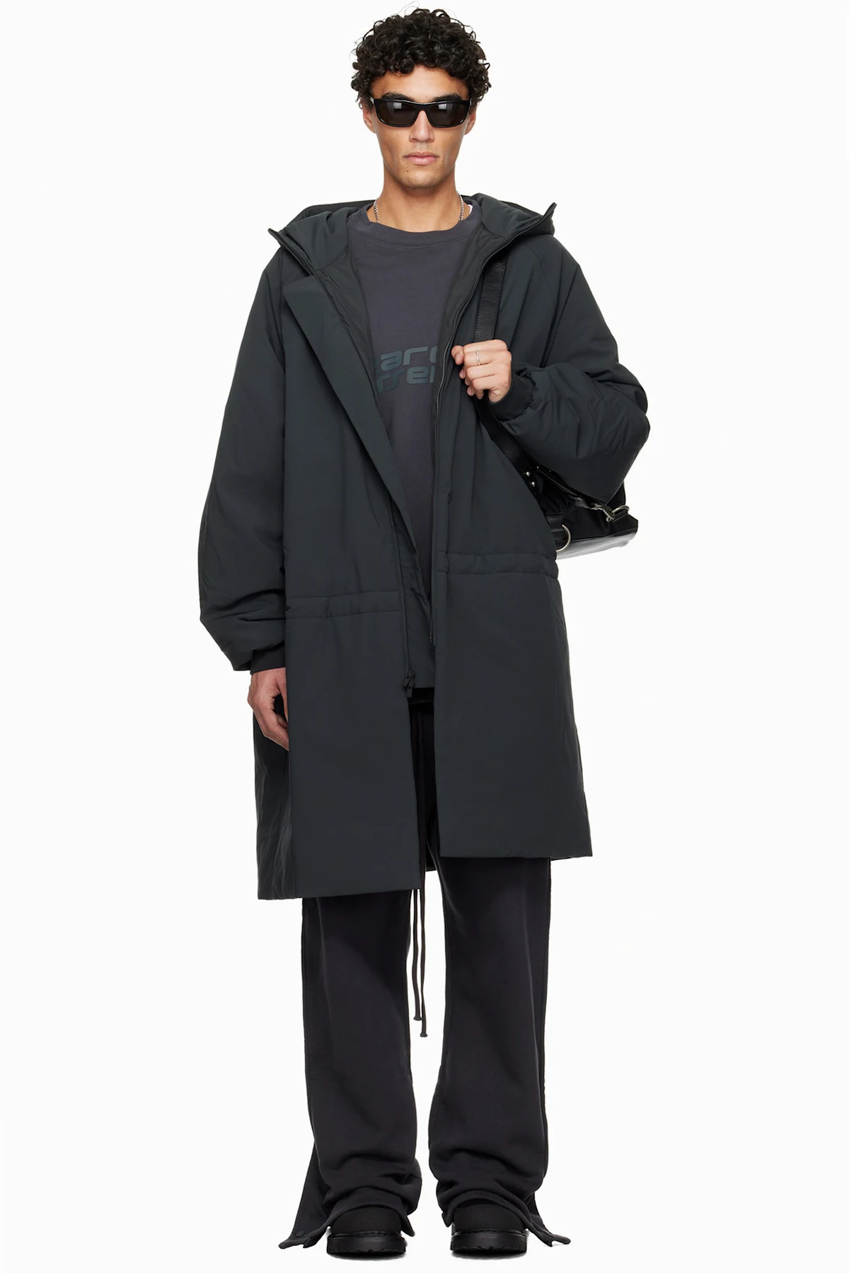 Gray Holiday Tech Nylon Hooded Parka