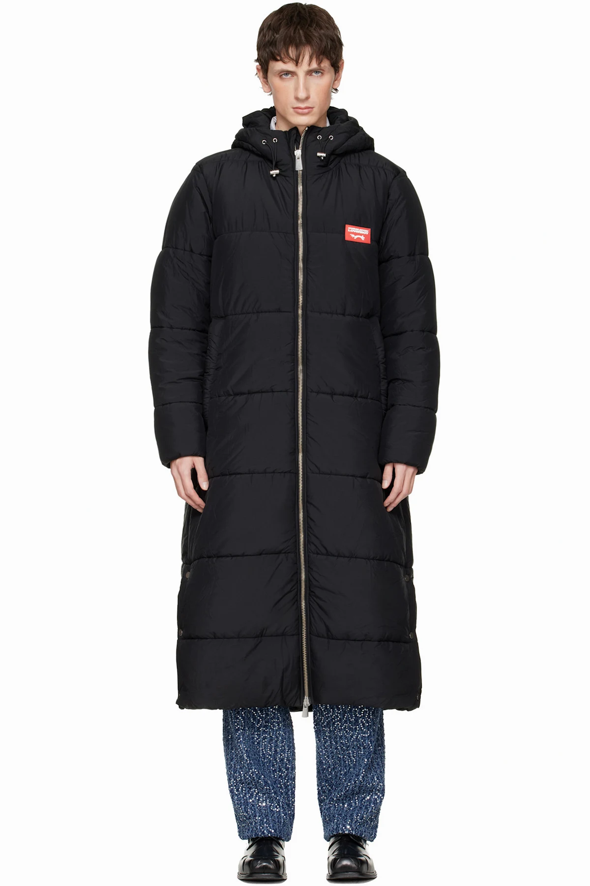 Black Long Bunny Puffer Coat