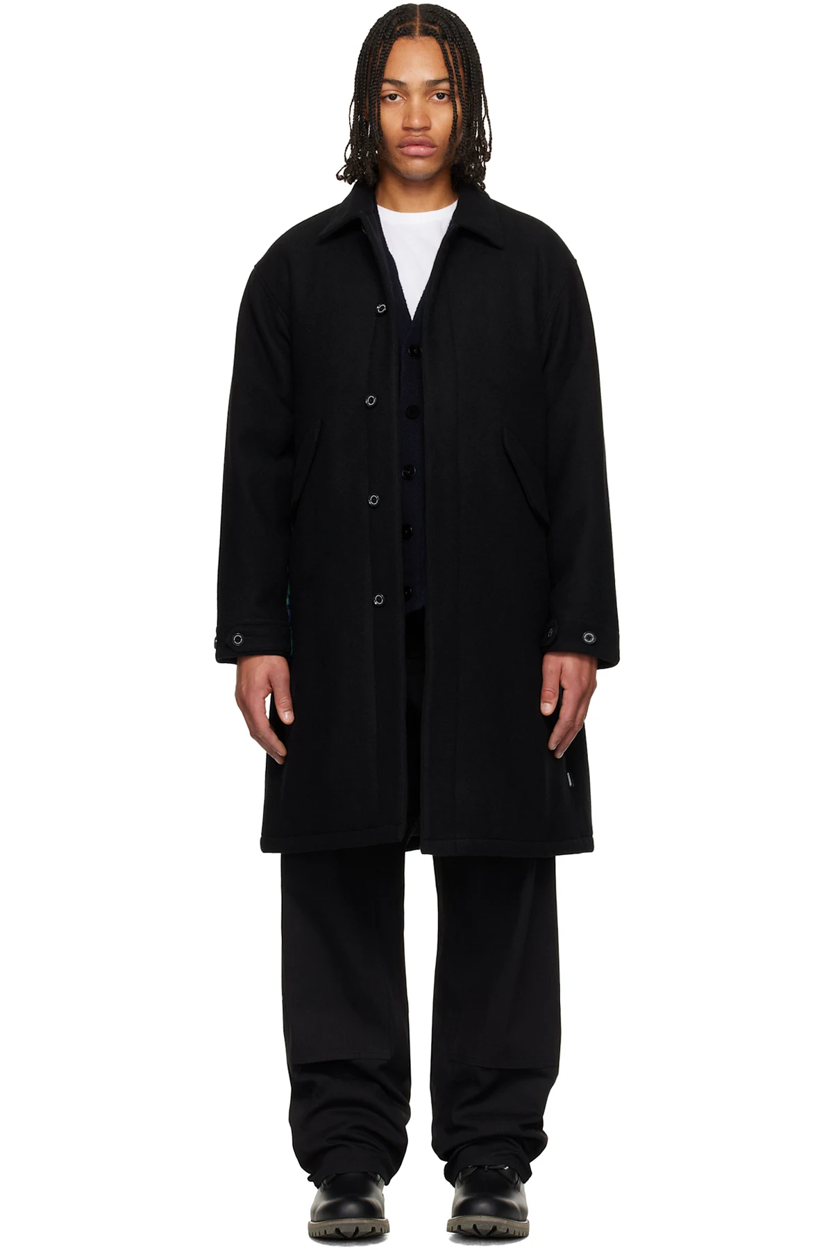 Black Wool Mod Coat