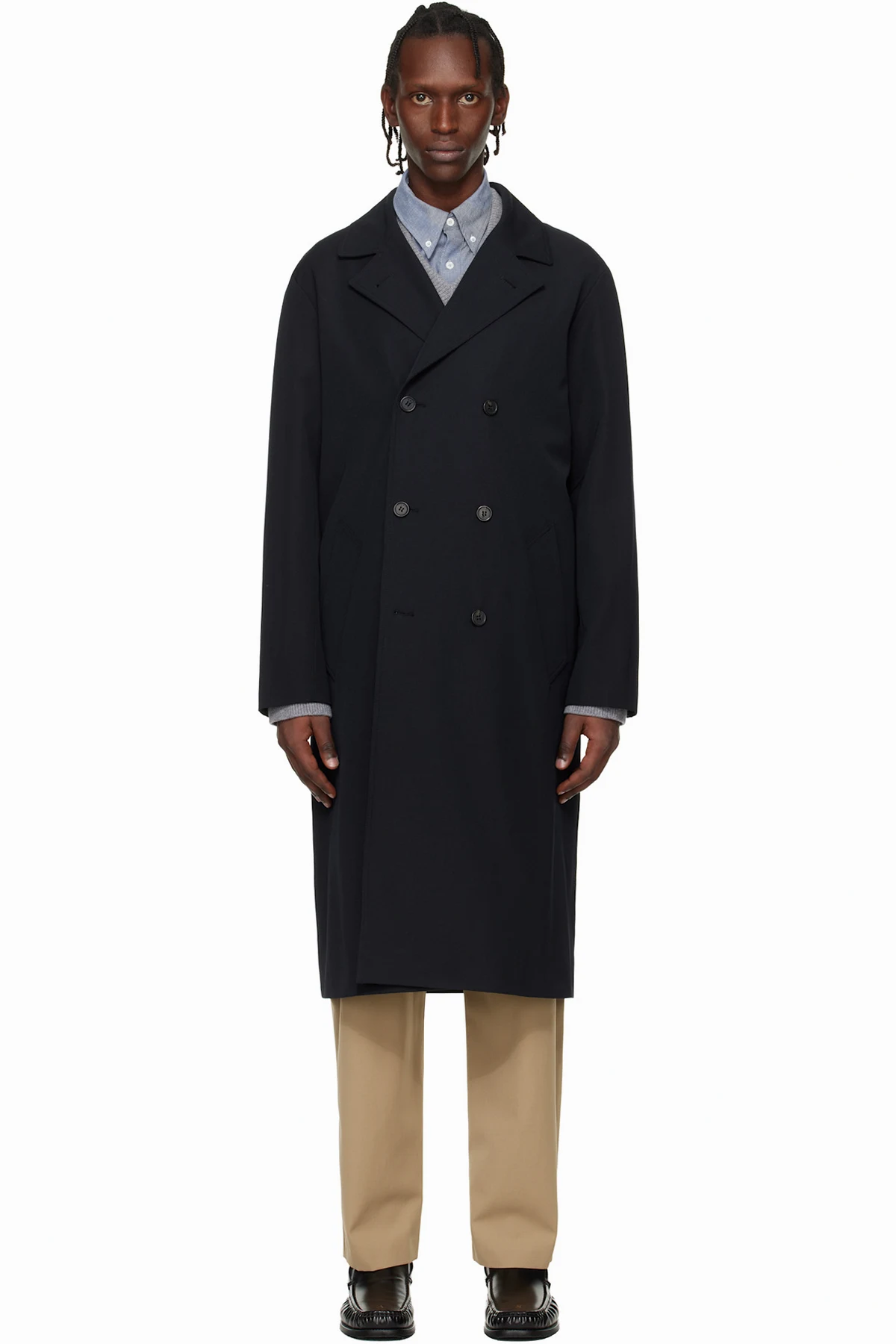 Navy Croisé Coat
