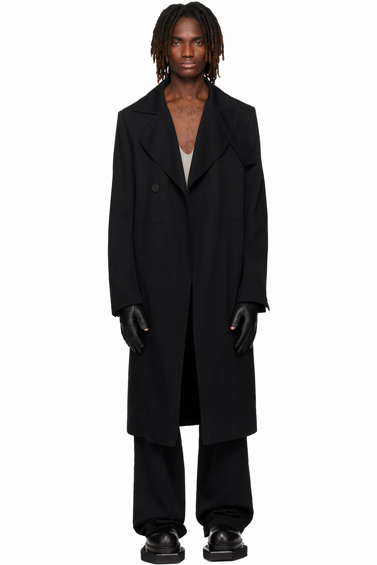 Black Temple Drella Trench Coat