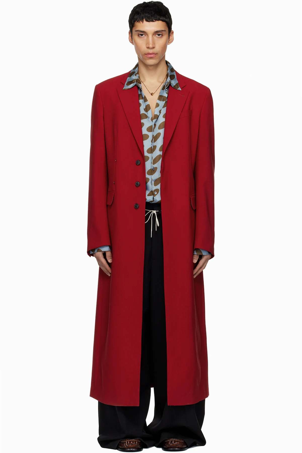 Red Wool Long Coat