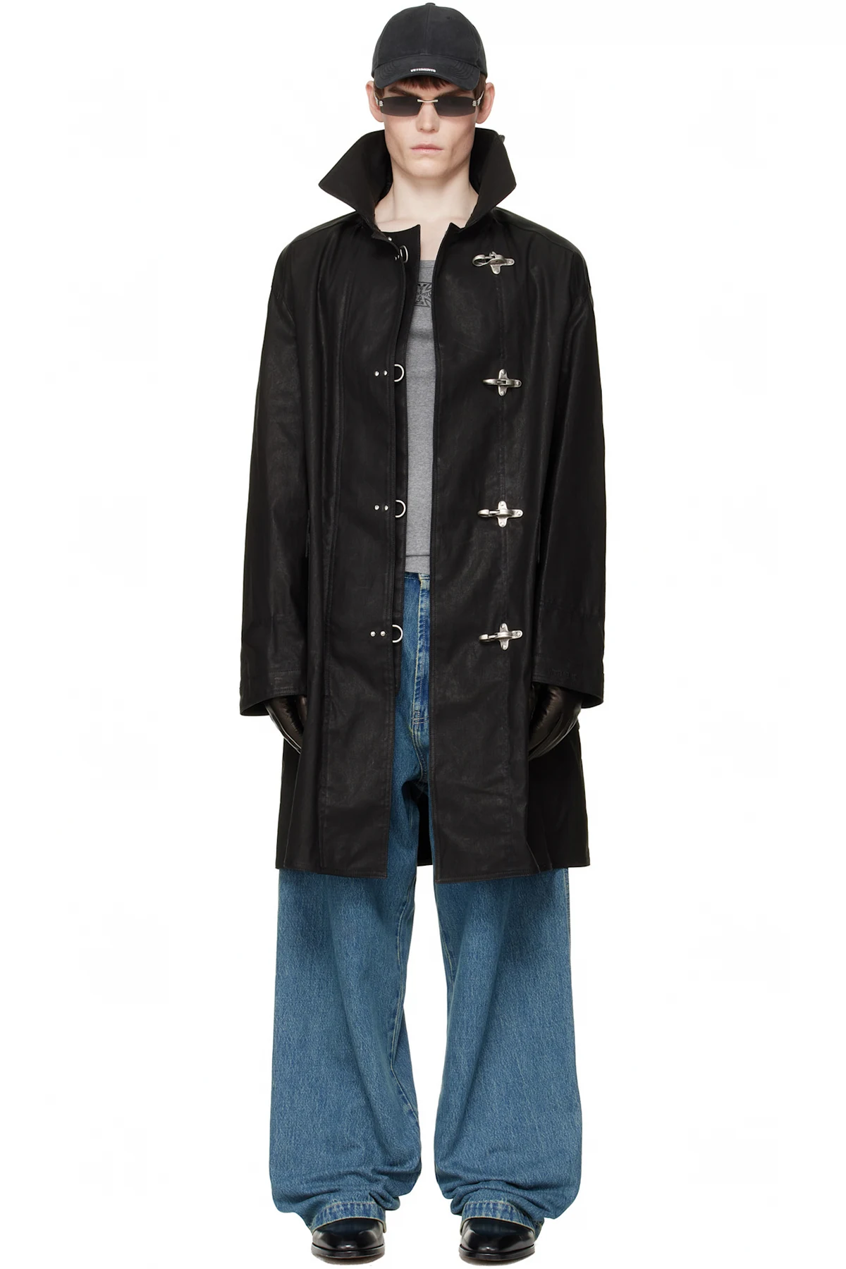 Black Fireman Hooks Coat