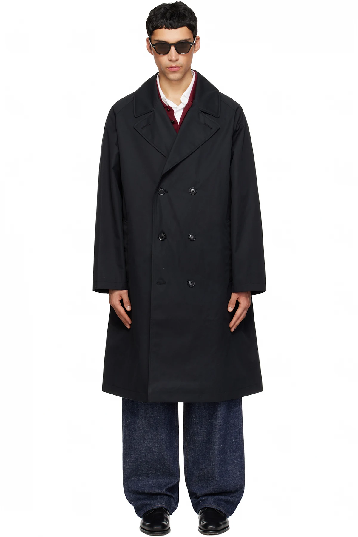 Black 2L Cotton GORE-TEX Double Breasted Coat