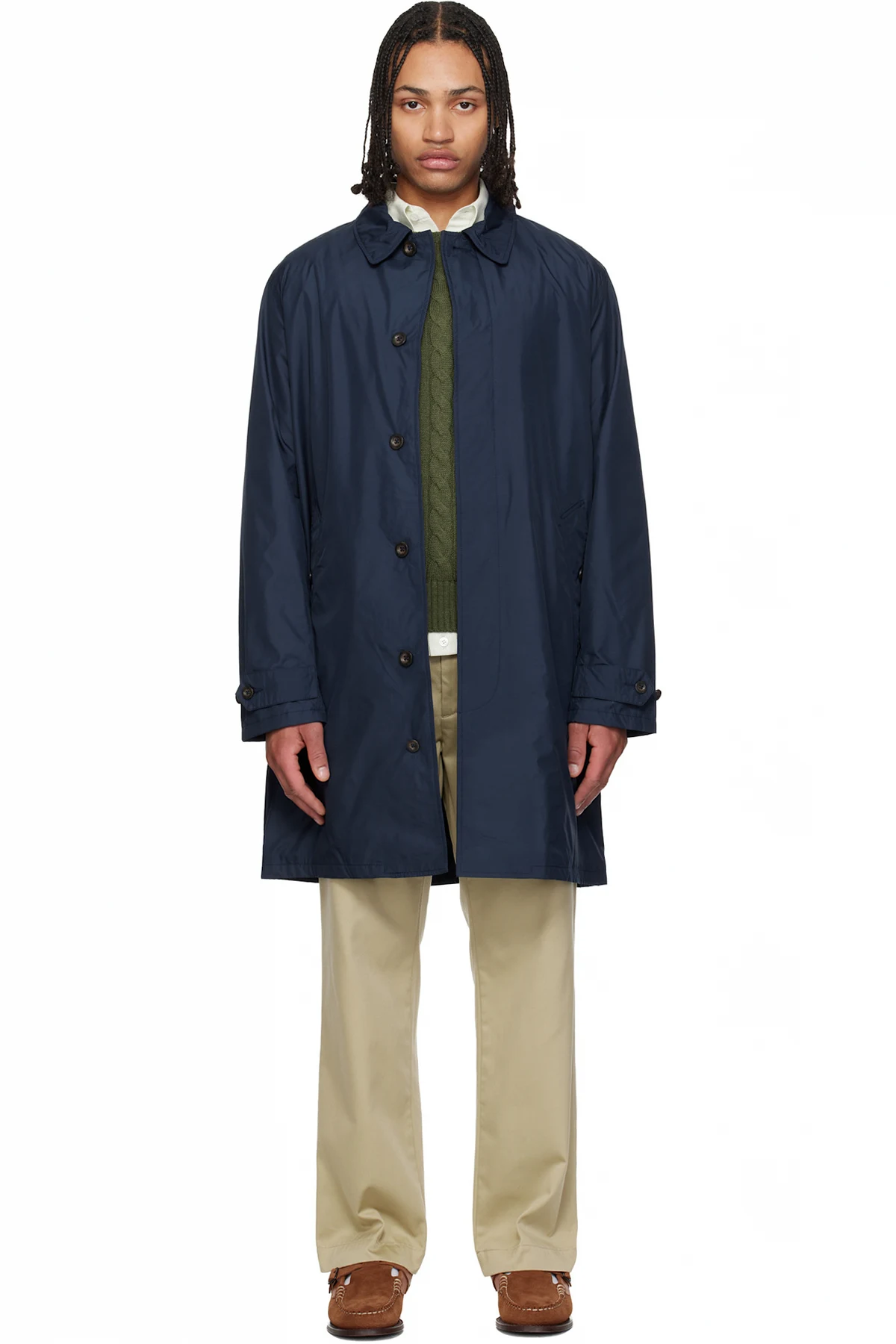 Navy Windbreaker Coat