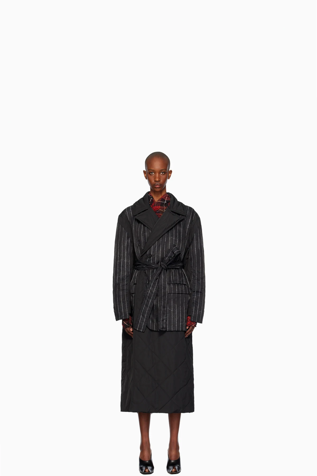 Black Pinstripe Coat