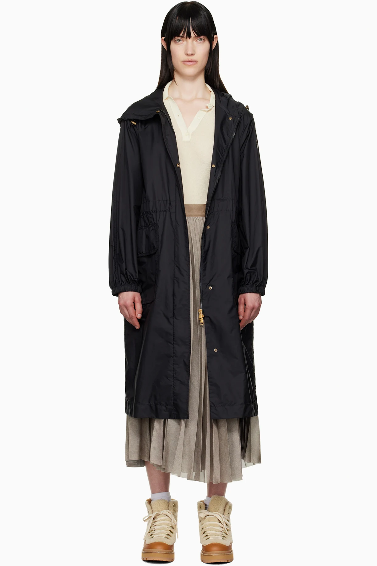 Black Hiengos Hooded Rain Coat