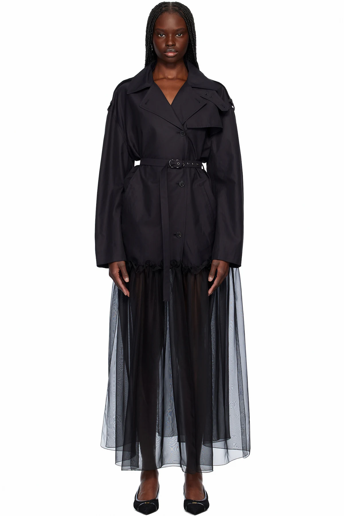 Black Mia Hybrid Trench Coat