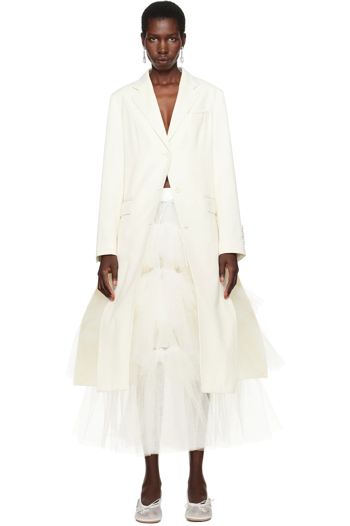 SSENSE Exclusive Bridal Capsule Cut-Out Bow Detail Coat