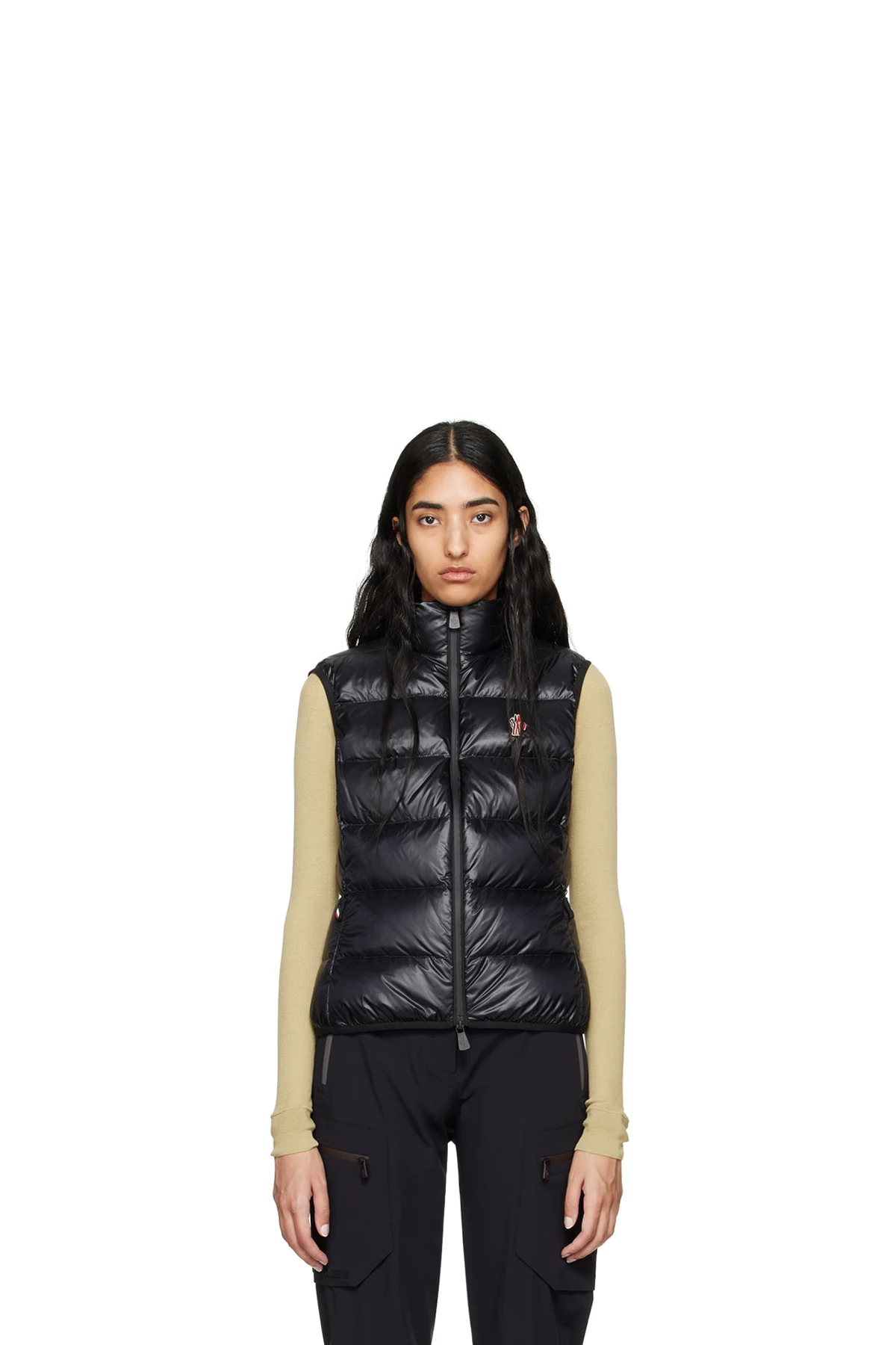 Black Logo Patch Down Vest