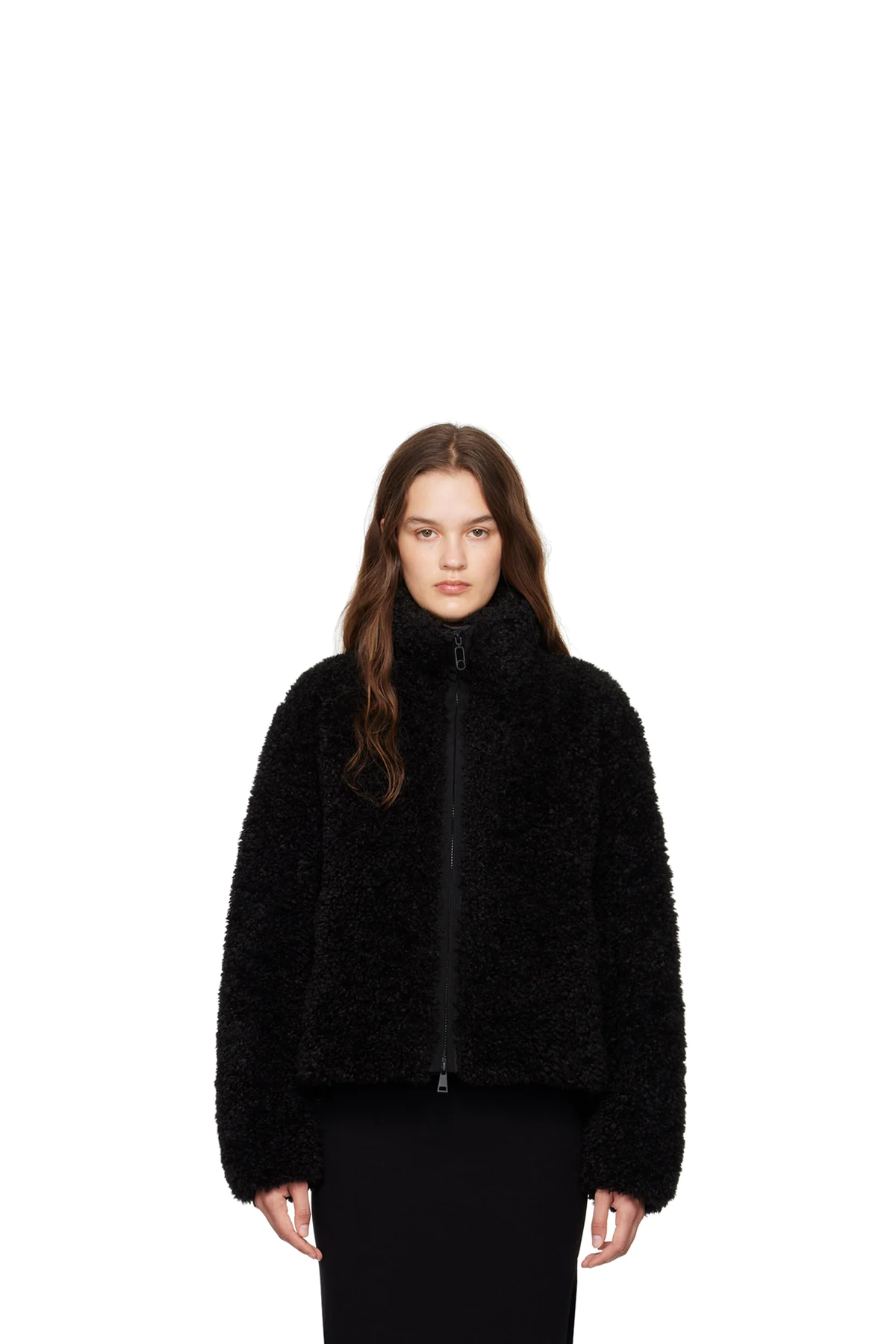 Black Bridoire Faux-Shearling Down Jacket