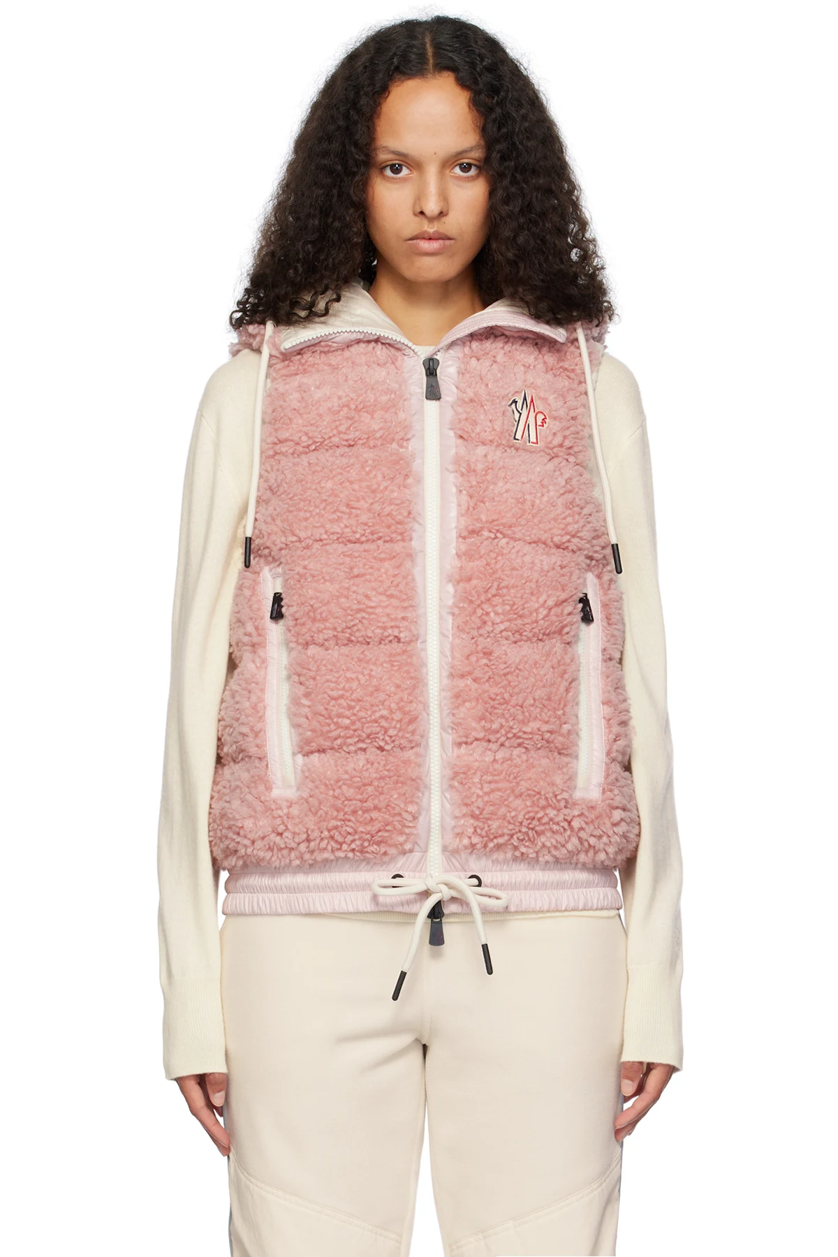 Pink Padded Teddy Zip-Up Down Vest