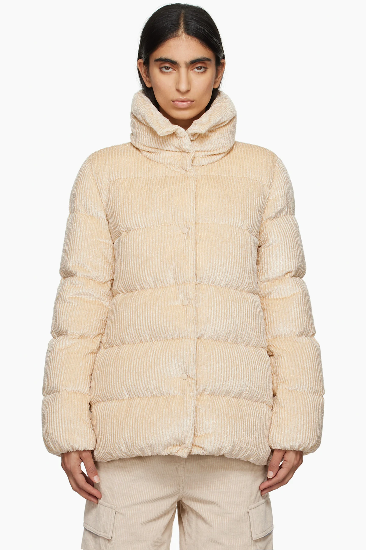 Yellow Cochevisse Corduroy Short Down Jacket