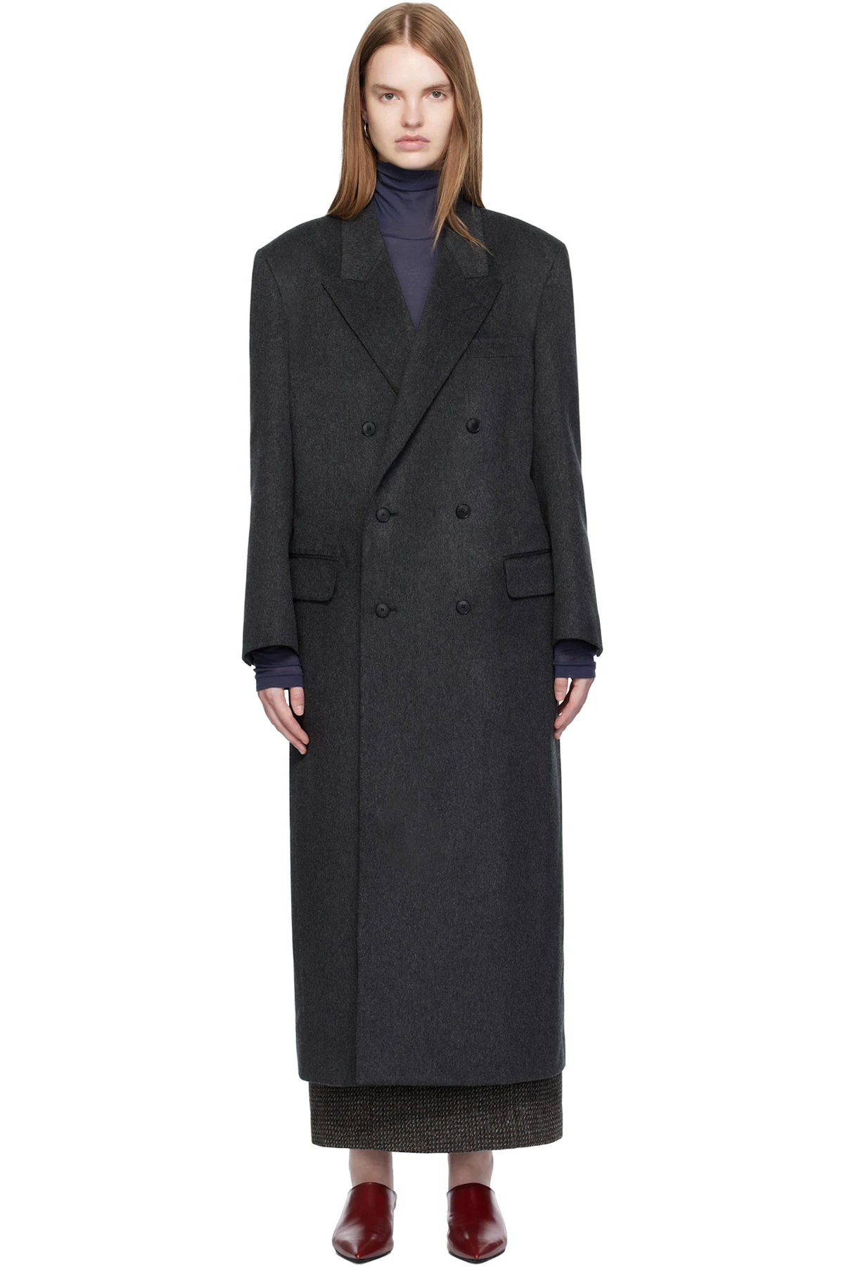 Gray Cashmere Moleskin Coat