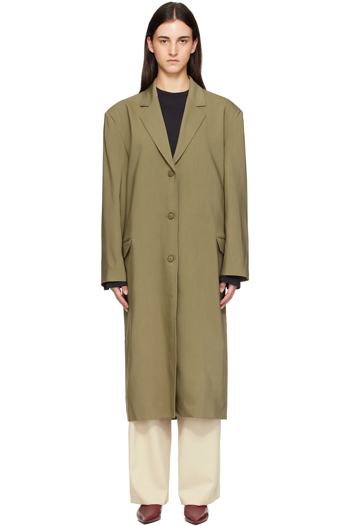 Khaki Tribeca Long Coat
