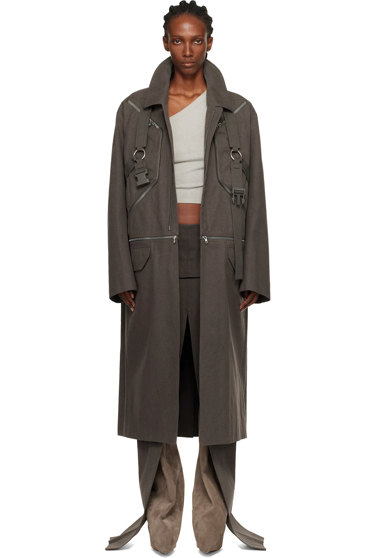 Gray Concordians Runway Blixa Jumbo Mac Coat